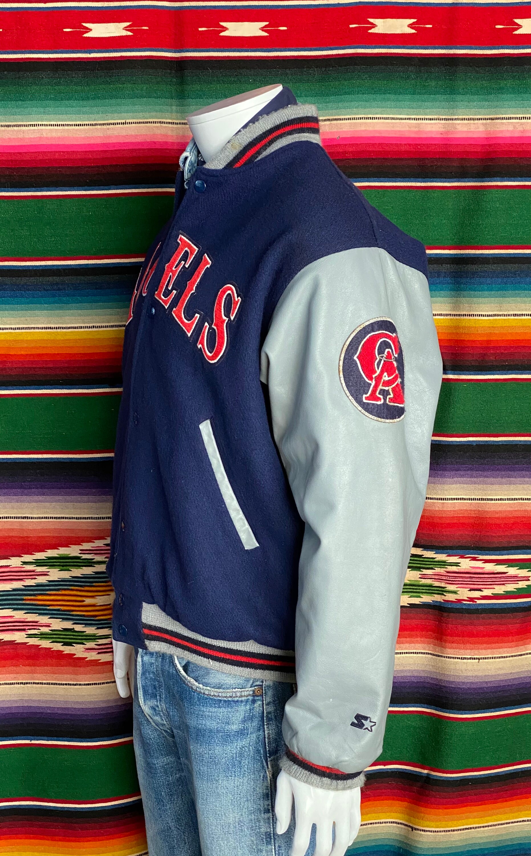 Angels vintage varsity jacket made in USA by starter size Etsy
