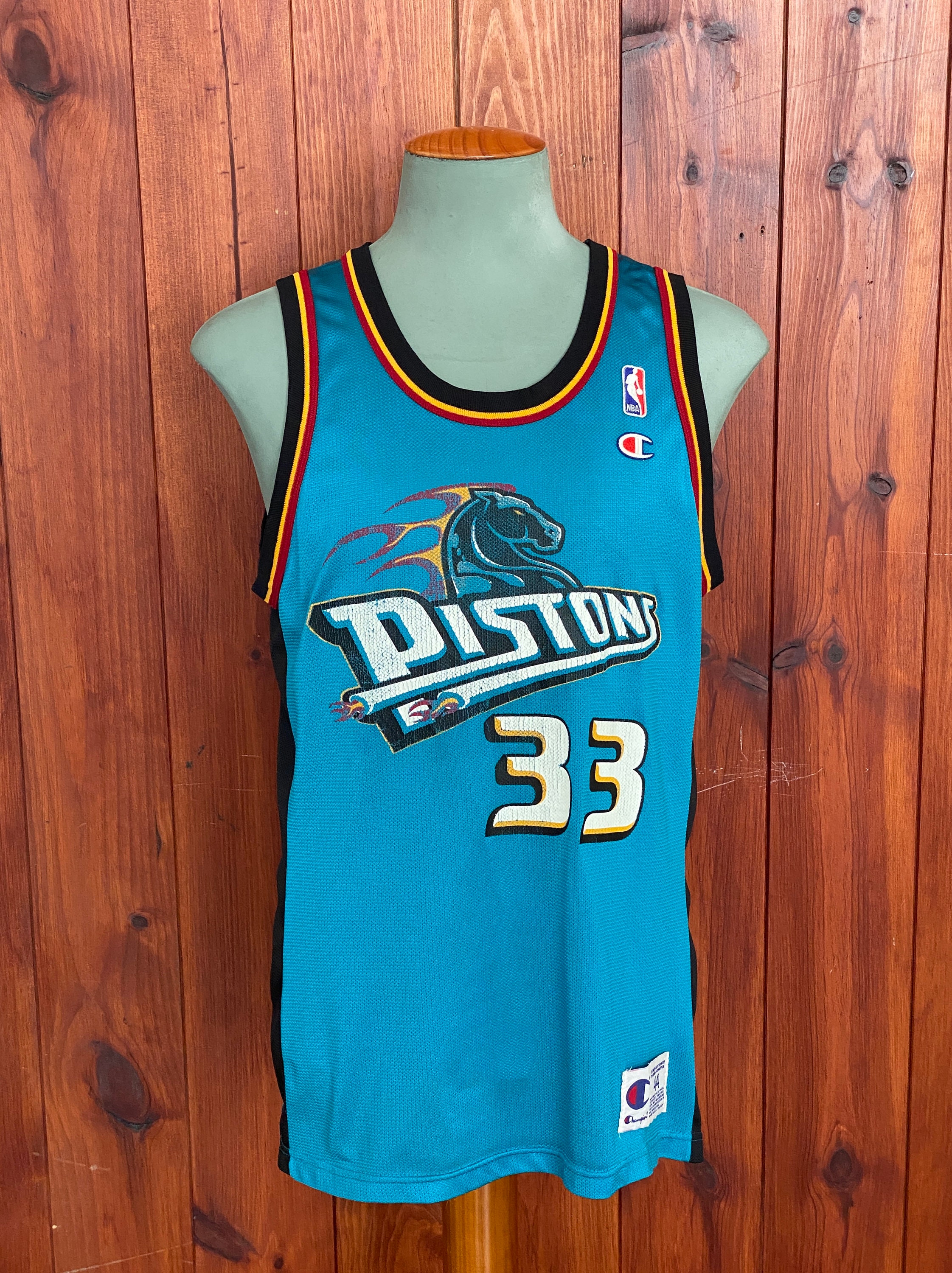 Size 44. Piston 33 Hill 90s NBA Jersey Made in USA by -  Sweden