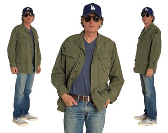 Vintage 1970s Vietnam War US Army Jungle Fatigue Jacket
