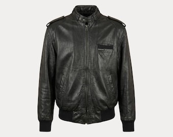 Vintage 80s Members Only Black Leather Jacket – Classic Bomber
