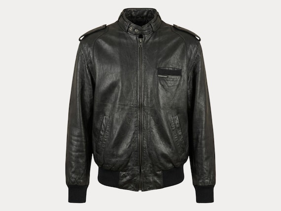 Vintage 80s Members Only Black Leather Jacket – Classic Bomber