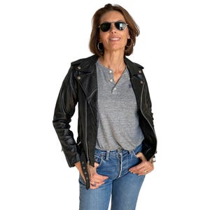 Size XS. women motorcycle jacket / soft leather