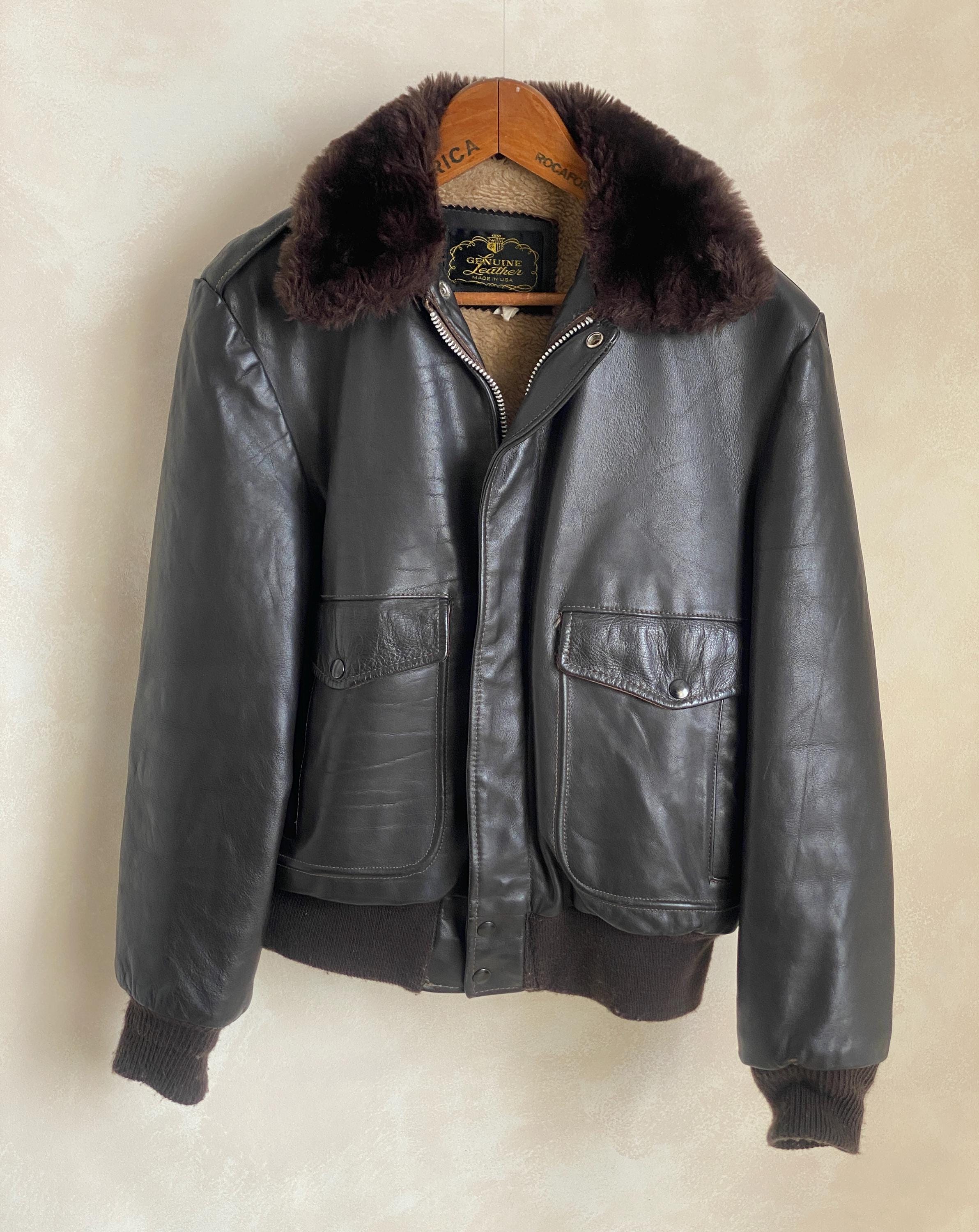 Size 40US (50EU). Vintage Leather Bomber Flight Jacket Made Size 40US (50EU). Vintage Leather Bomber Flight Jacket Made