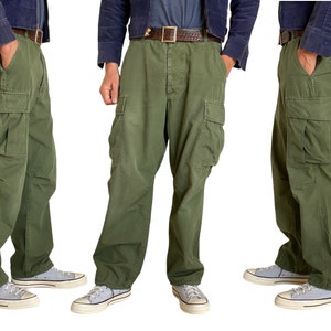 Moyenne Reg. 1967 Authentique pantalon de jungle OG-107 en popeline de l'armée américaine du Vietnam, époque de la guerre du Vietnam