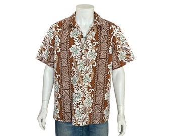 Large. Vintage 80s Hawaiian thin cotton shirt Made in Hawaii
