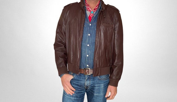 42US /52EU Vintage 80s Leather Jacket Jacket Made by Campus - Etsy