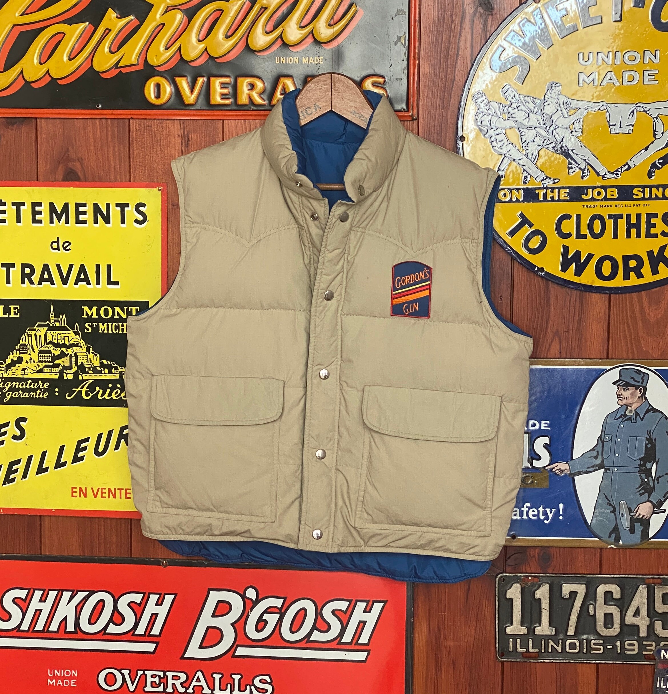 Vintage Reversible Duck Down Vest – Size Medium – Classic 1980s