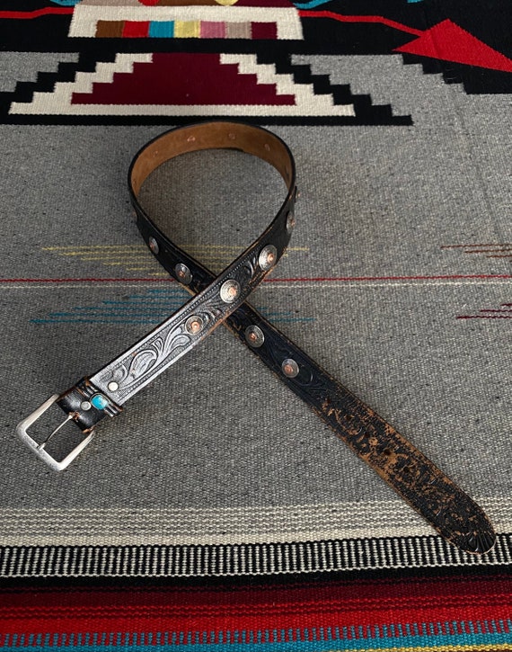 Vintage distress leather belt dressed up with 20s