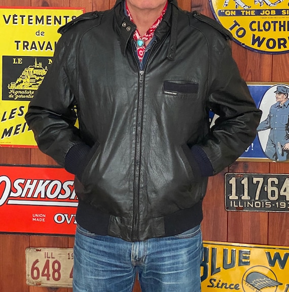 Vintage 80s Members Only Black Leather Jacket – Classic Bomber