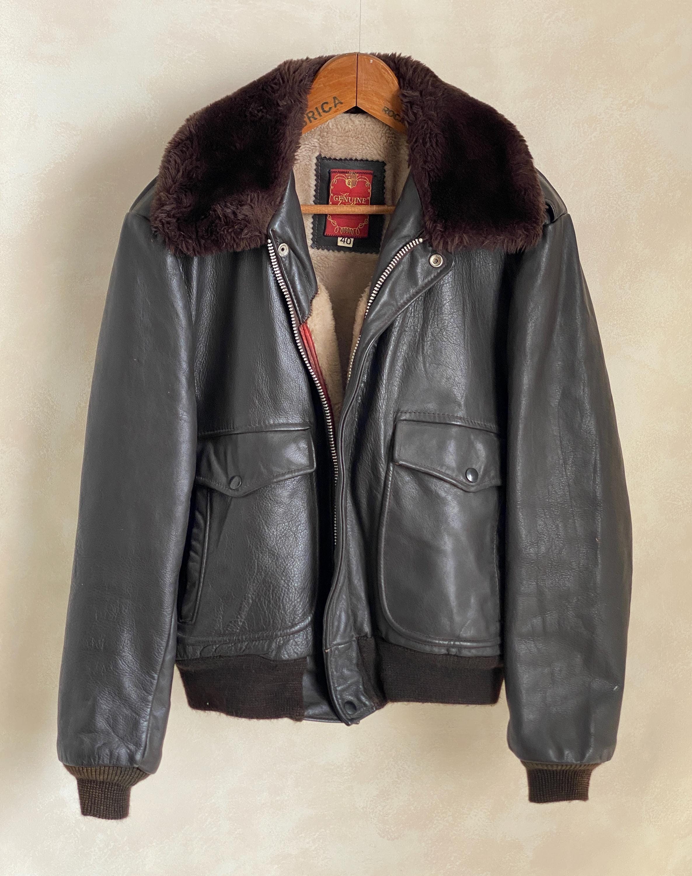 Vintage 70s Leather Flight Jacket: USA Made Talon Zip, Size 40 - Etsy