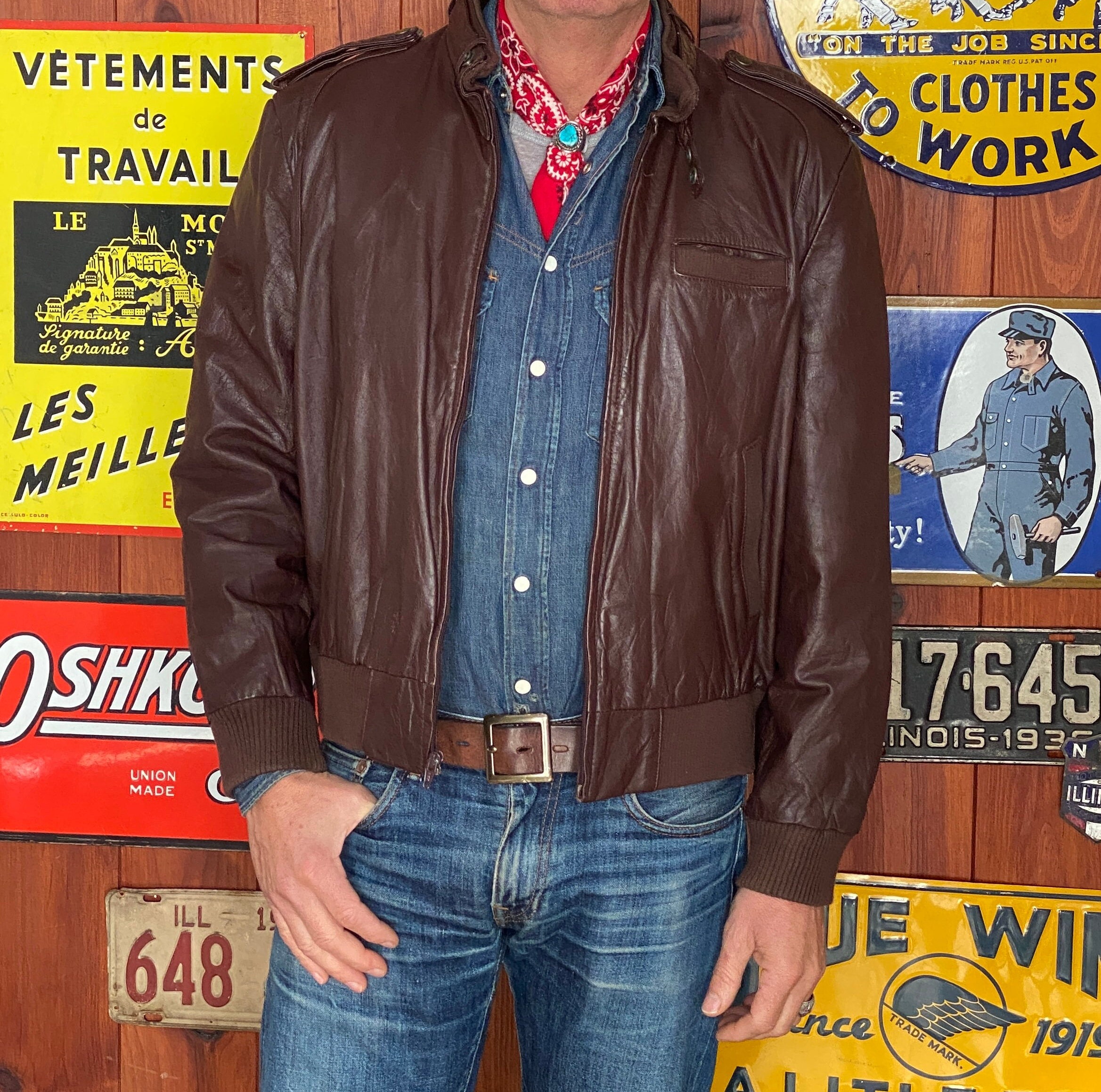 42US /52EU Vintage 80s Leather Jacket Jacket Made by Campus - Etsy