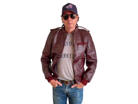 Size 38 US 48 EU Vintage 80s Leather Jacket - Etsy