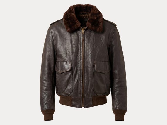 Vintage Leather Bomber Flight Jacket – G-1 Aviator Style Made in