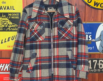 Vintage 70s Plaid Light Wool Coat – Made in Italy Size 46EU - Etsy