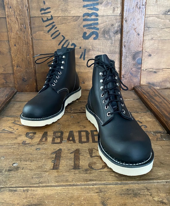 Size 8.5D 41.5 EU R W 8165 6-inch Classic Round Toe Black Leather 