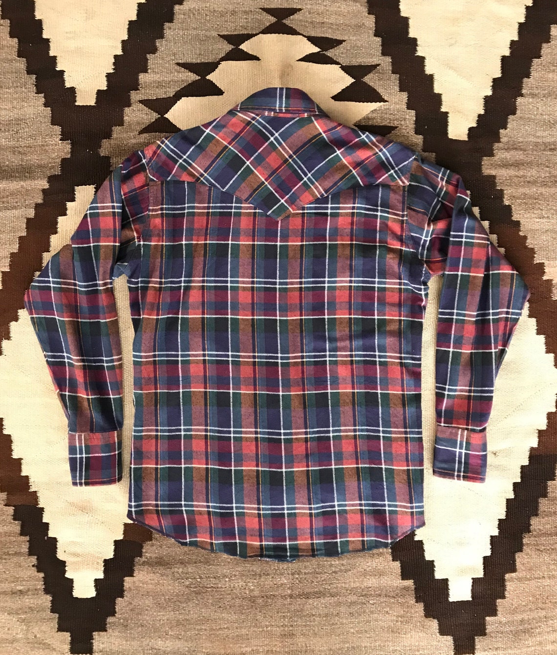 Vintage 80s Wrangler western flannel shirt 100% cotton size: M | Etsy
