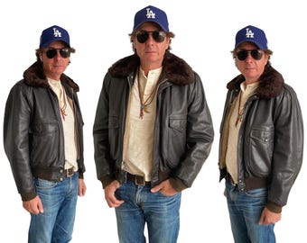 Vintage 1960's/70's SCHOTT Leather G1 Style Bomber Jacket