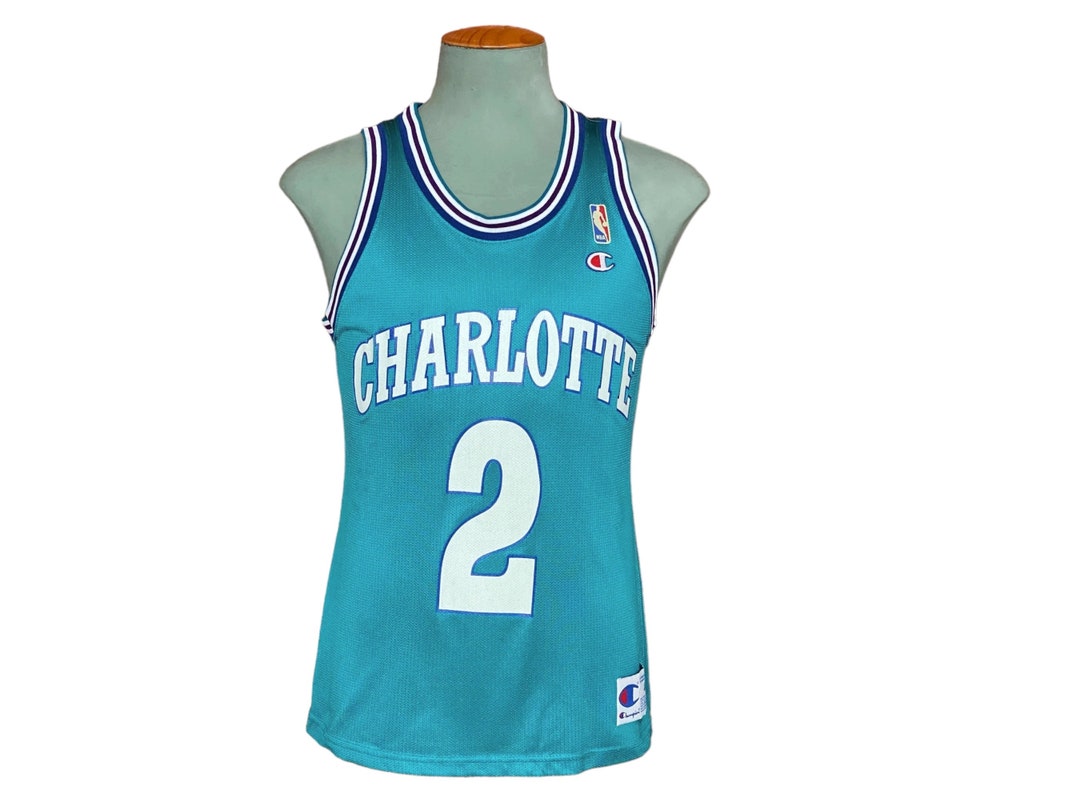 1992-95 Charlotte Hornets L. Johnson #2 Champion Away Jersey
