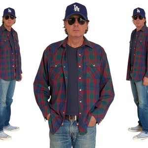 Large. Vintage 90’s plaid Flannel  western shirt