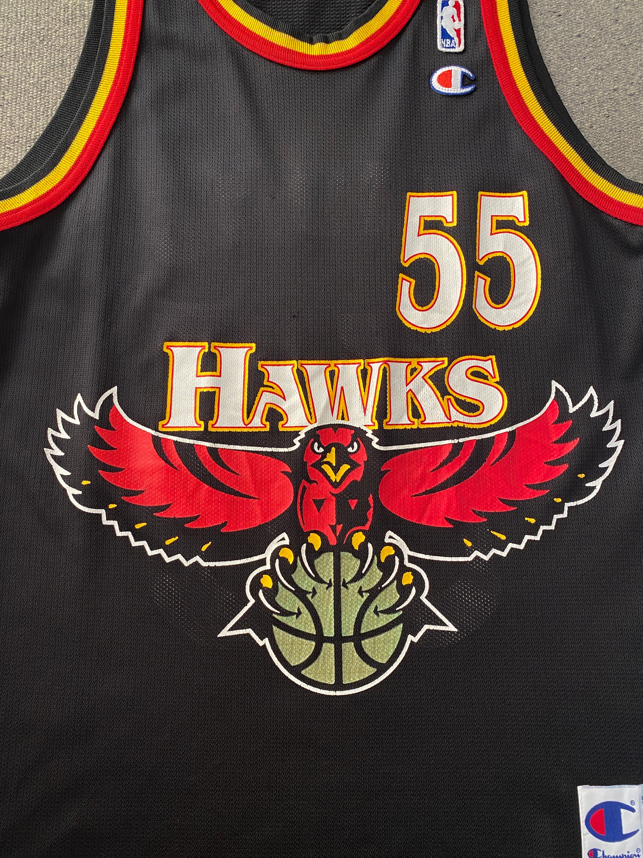 Size 40. 55 Dikembe Mutombo Hawks 90s Vintage NBA Jersey Made 