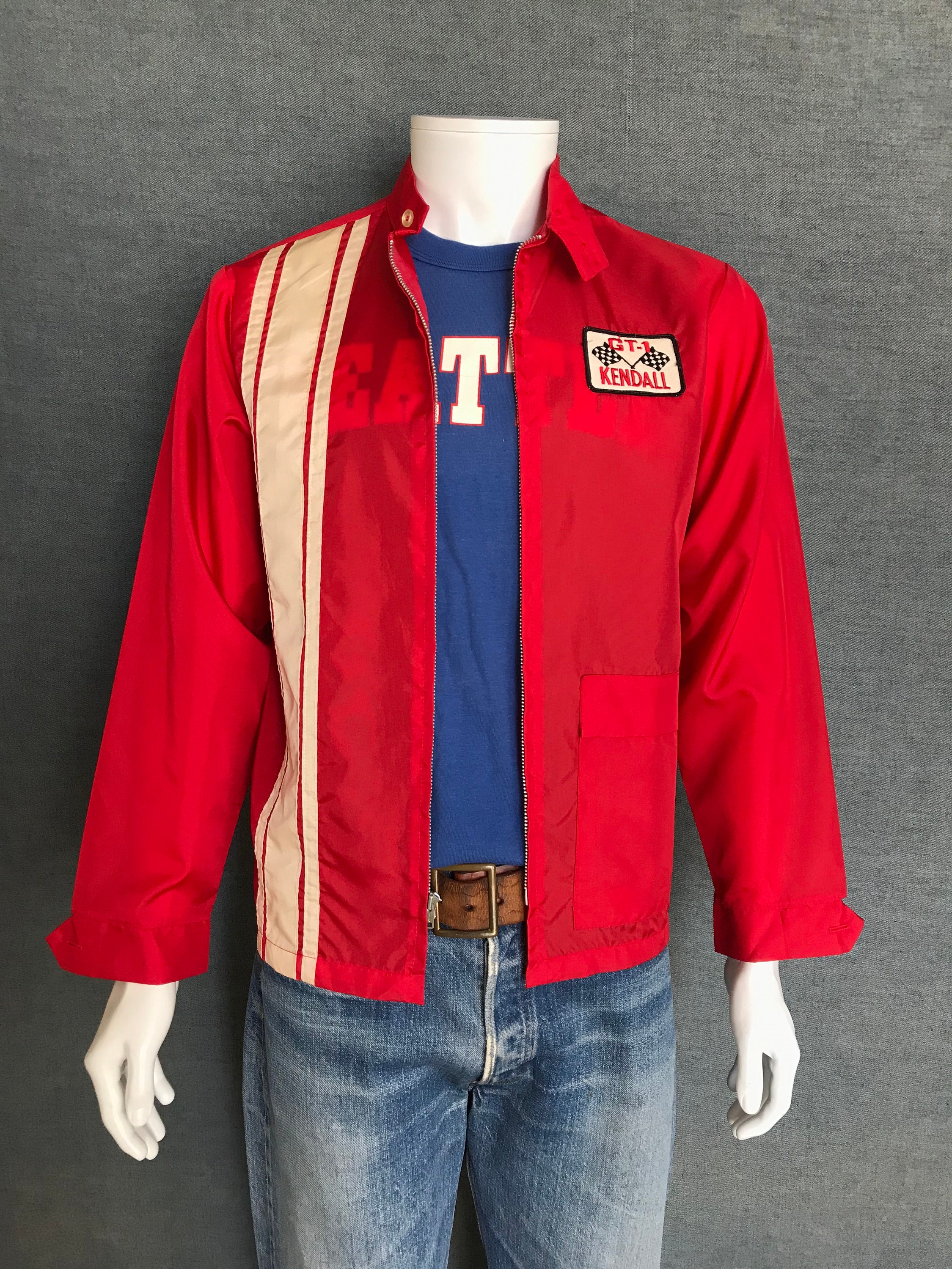 ジャケット・アウター 70's TROPHY JACKETS made in USA Size S. Made in USA Vintage 70s Gt-1 Kendall Nylon Racing