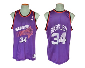 Vintage 90s Champion Phoenix Suns #34 Charles Barkley NBA Jersey | Size 48 | Made in USA | AJ357 Studio