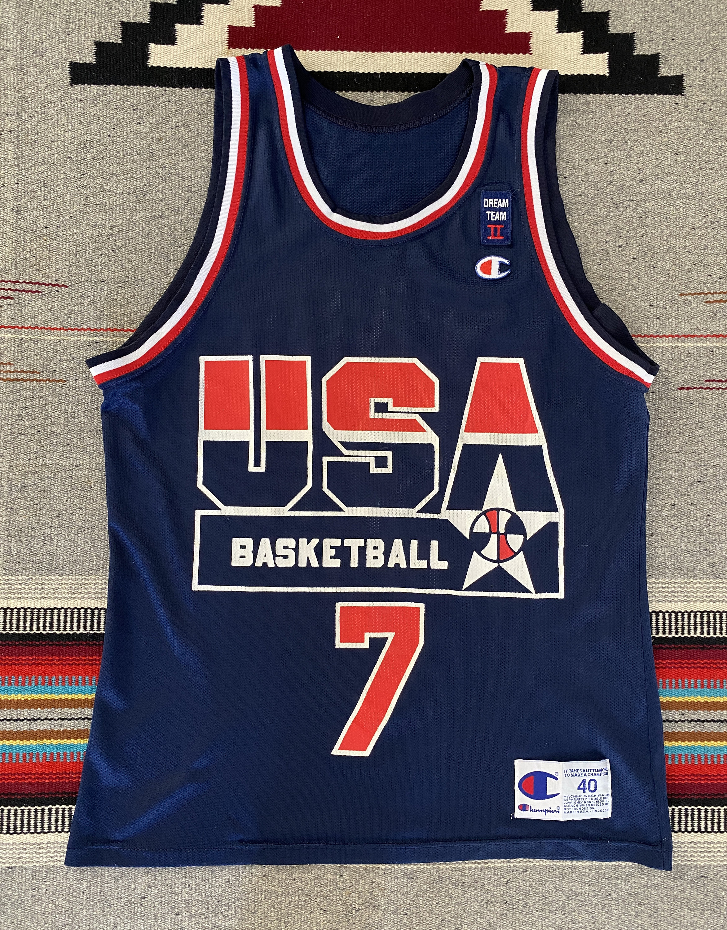 Vintage 90s Champion USA Dream Team #7 Shawn Kemp Jersey | Made in