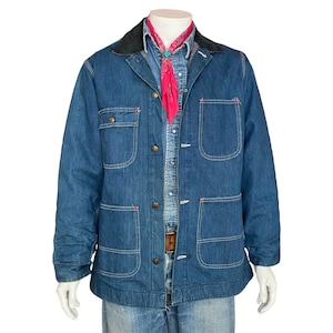 Size Med Tall. Vintage Sears denim Chore Lined coat Jacket