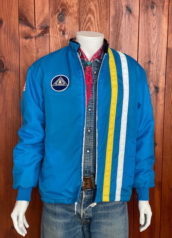 Size M. Vintage 70's Nylon Lined Racing Jacket Made in USA Size M. Vintage 70's Nylon Lined Racing Jacket Made in USA