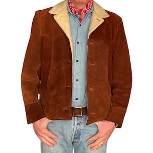Size 40US Reg (50EU). Vintage suede ranch jacket made in USA
