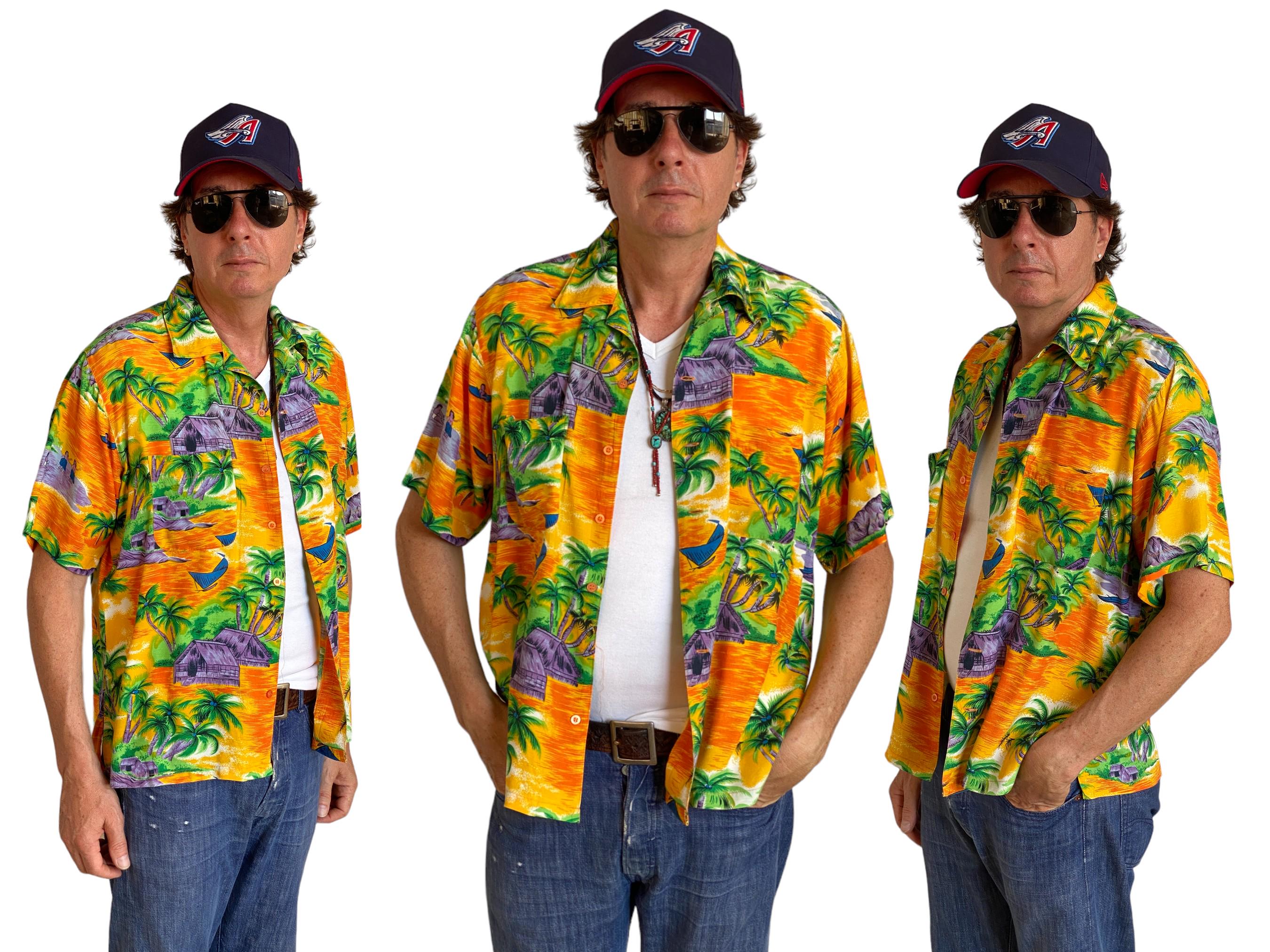Size L. Vintage 90s Rayon Hawaiian Shirt - Etsy