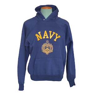 Size Large . Vintage US Navy hooded sweatshirt made in USA