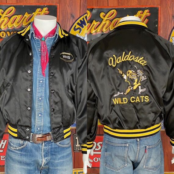 Taglia media. Giacca da football vintage anni 80 in raso realizzata negli USA. Etsy Italia