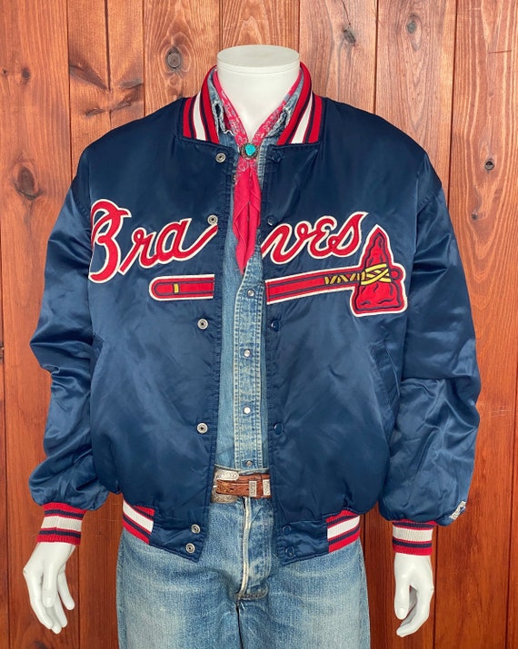 Medium. Vintage 90s Braves Satin Starter Jacket Made in Korea