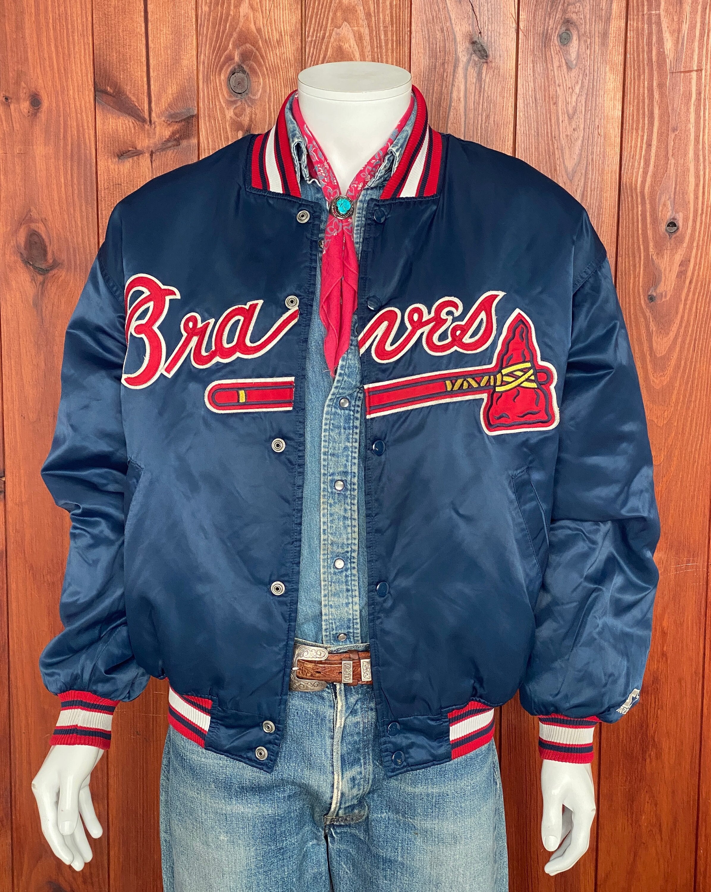 Medium. Vintage 90s Braves Satin Starter Jacket Made in Korea -  India