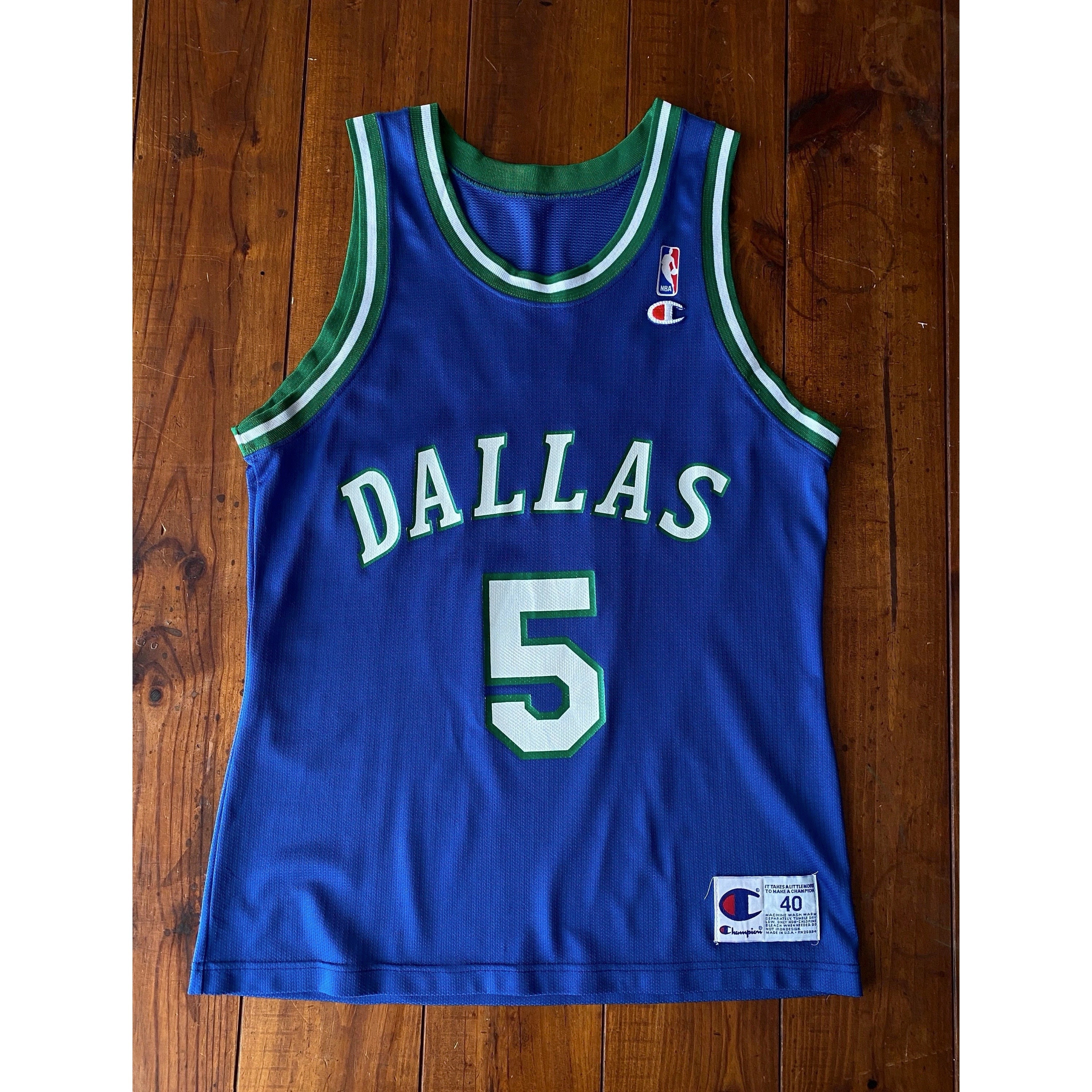 Size 40. VTG 90s NBA Champion Dallas 5 Kidd Jersey Made in 