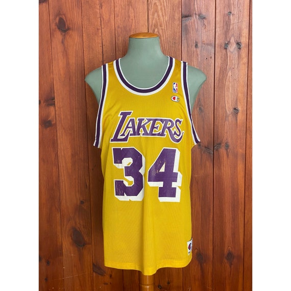 Vintage 90s LA Lakers Shaquille O'Neal 34 Jersey Champion L NBA Basketball