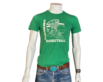 Vintage 1980s Basketball T-Shirt – Small 50/50 Russell Made in USA Sports Tee