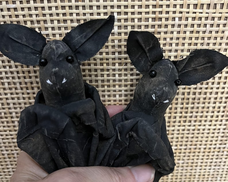 Primitive Halloween Bat, Handmade Hanging Fall Decor, Bat Ornies, Bowl ...