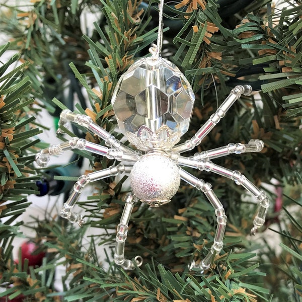 Makes 3, Legend of the  Christmas Spider Beading Ornament Kit, Silver , DIY