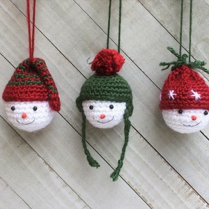 PDF Digital Pattern, Instant Download, Christmas Ornament, Snowman Holiday Crochet Pattern Tutorial, Amigurumi