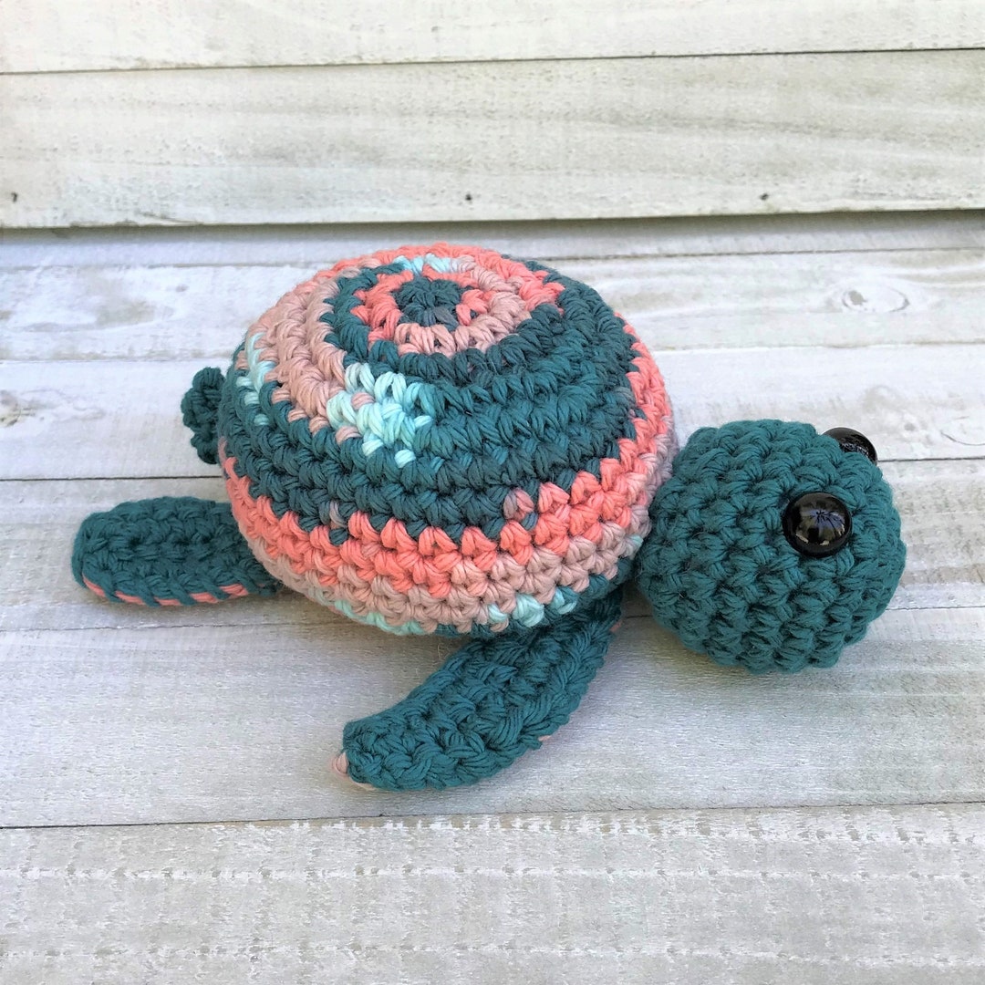 DIY Turtle Baby Rattle Toy Crochet Kit, Stuffed Animal Coral - Etsy