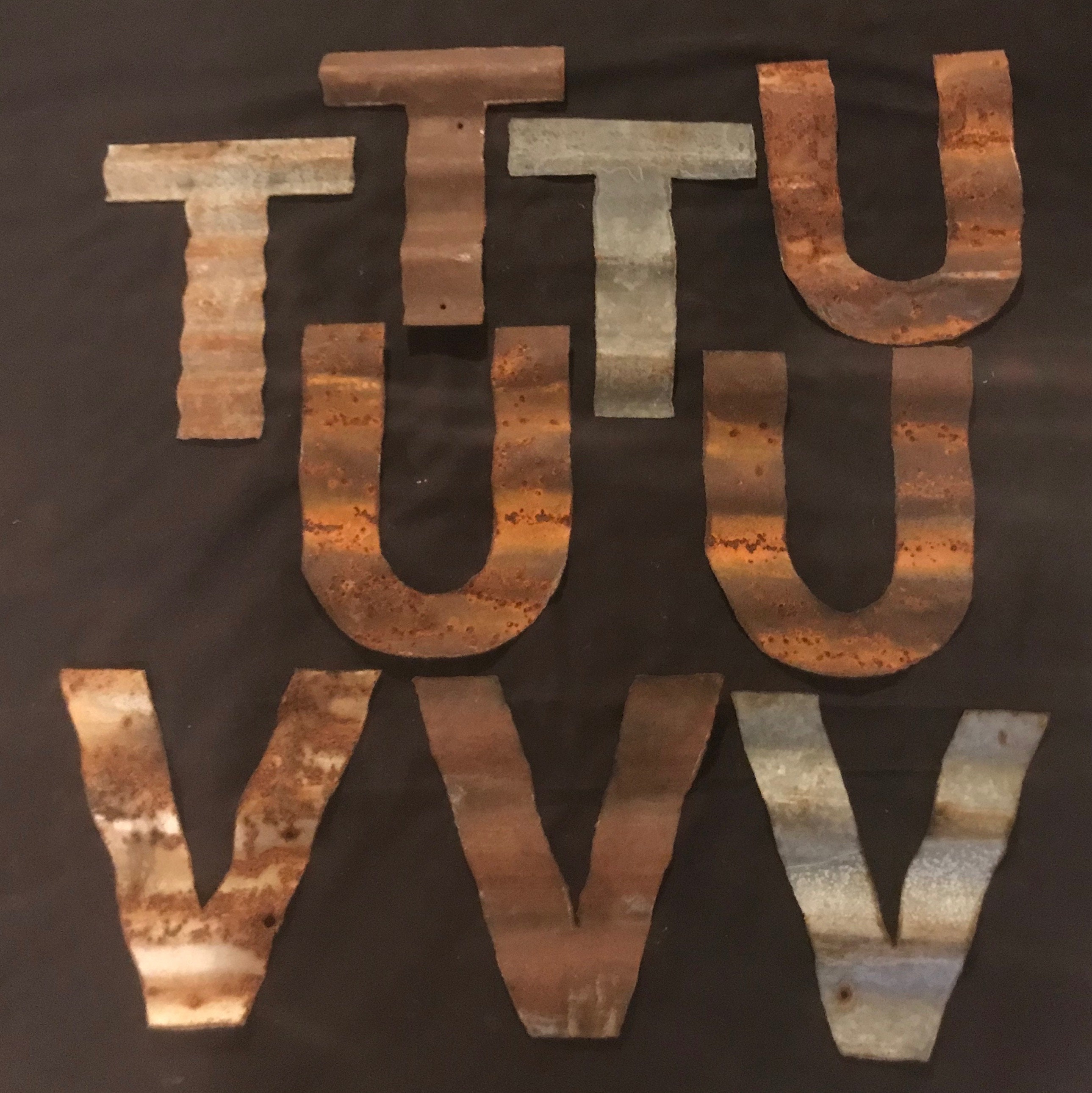 8 corrugated barn tin letters 8 rustic tin Etsy