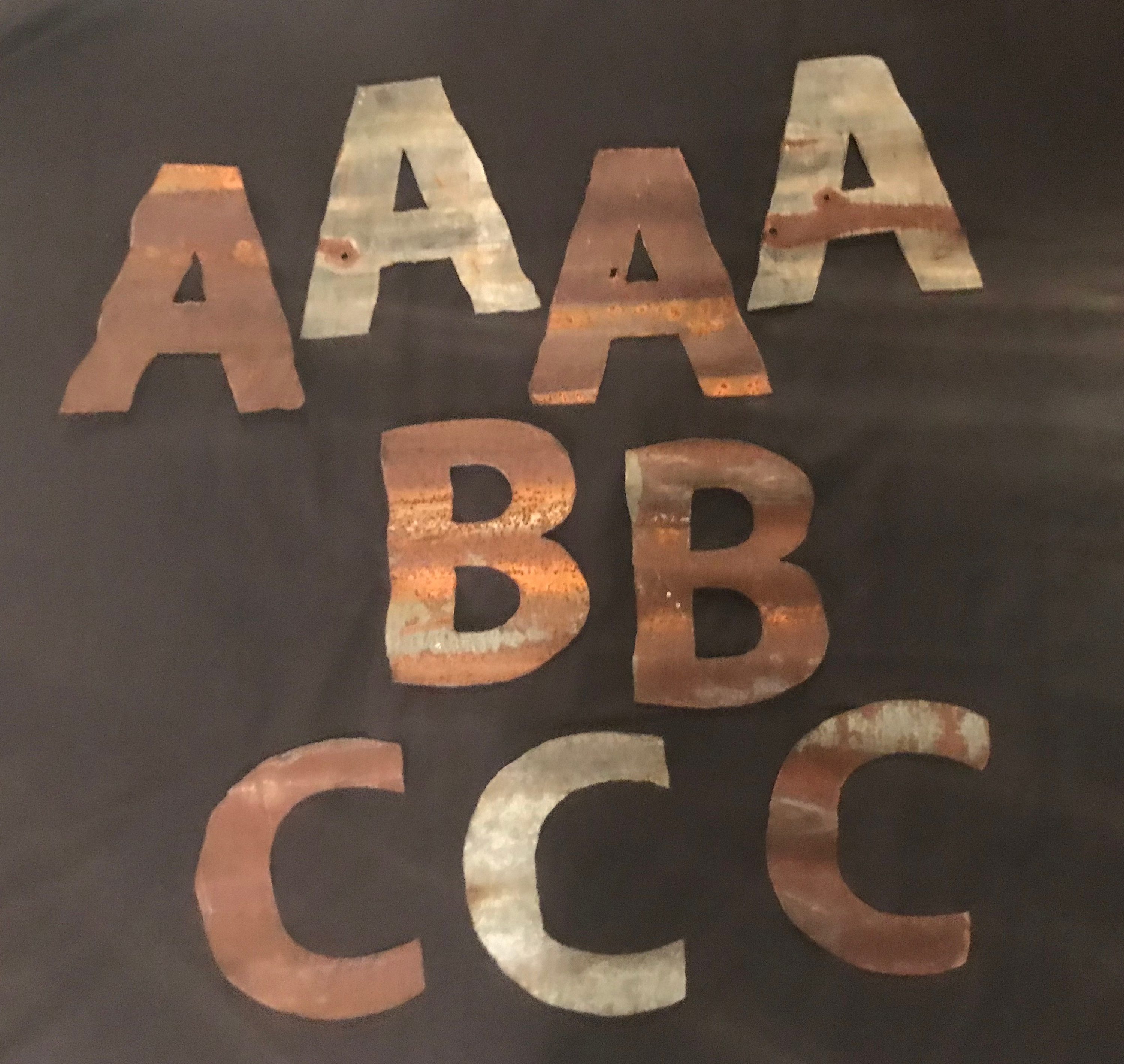 8 corrugated barn tin letters 8 rustic tin Etsy