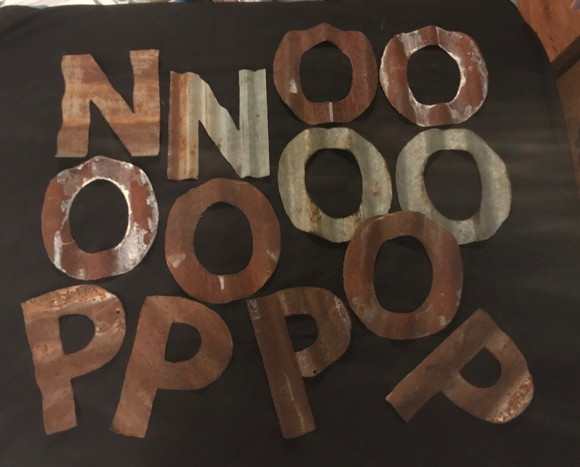 8 corrugated barn tin letters 8 rustic tin Etsy