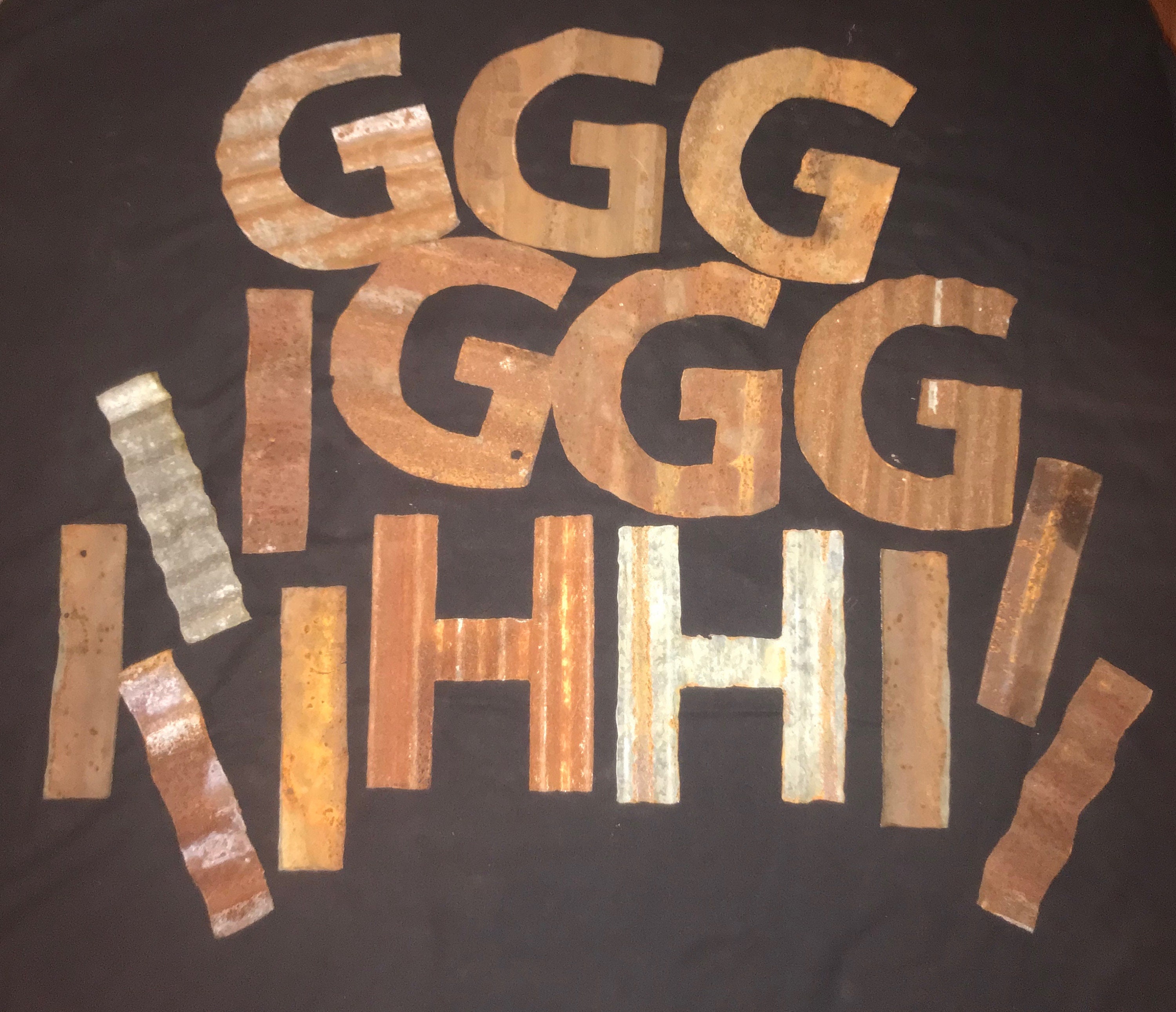 8 corrugated barn tin letters 8 rustic tin Etsy