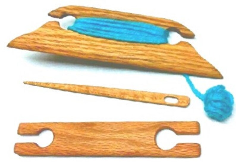 4 inch Beveled Inkle shuttle tablet weaving with shuttle and needle