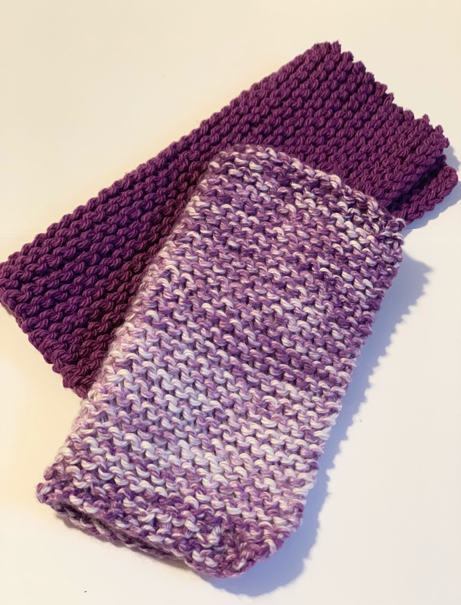Set of 2 Purple Washcloths Dish Cloths Face Cloths Baby Etsy