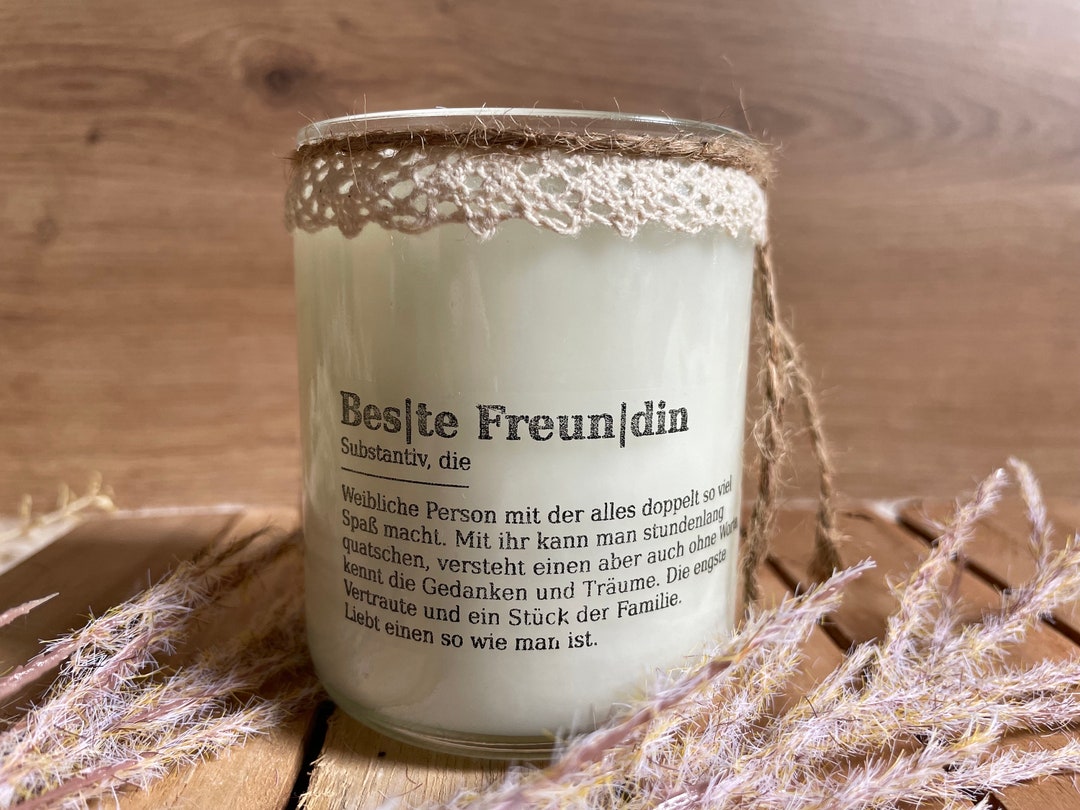 Freundschaftskerze, kerze in Glas, Glaskerzen, Lieblingsmensch, beste