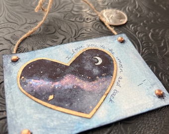 I Love You to the Moon and Back mini art
